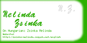 melinda zsinka business card